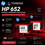HP F6V25AE + F6V24AE 652 Siyah + Renkli Kartuş Seti