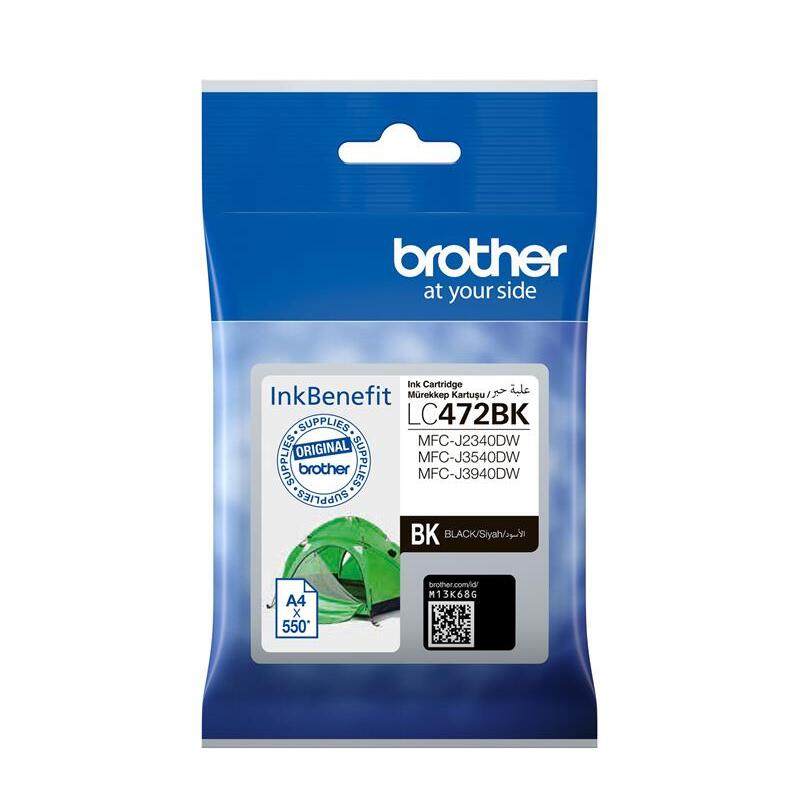 Brother LC472BK Black Siyah 550 Sayfa Kartuş MFC-J2340/J3540/J3940