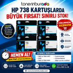 HP 738 130 ORJİNAL 4 LÜ SET KARTUŞ HP DesignJet T850 36 inç Çok İşlevli Yazıcı (2Y9H2A)