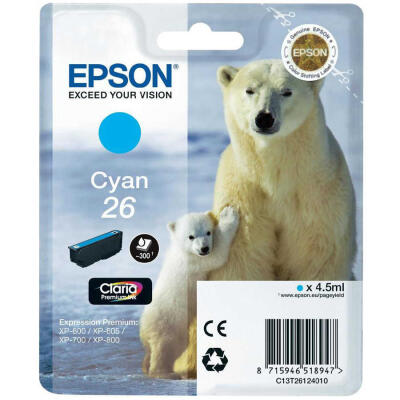 Epson 26-T2612-C13T26124020 Mavi Orijinal Kartuş