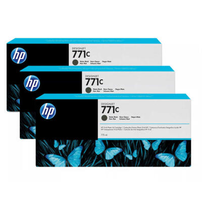 Hp 771C-B6Y31A Mat Siyah Orijinal Kartuş 3Lü Paket